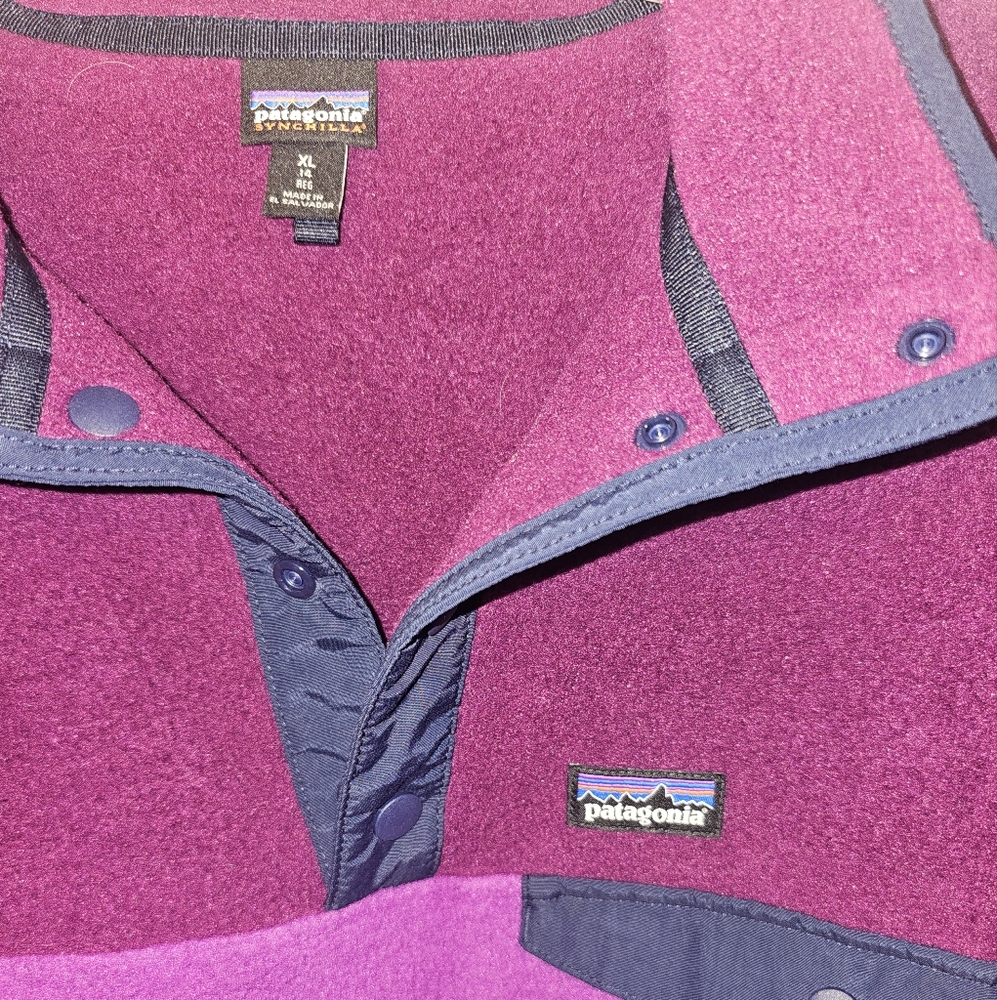 Patagonia Synchilla Kids Sweatshirt in Burgundy and Purple - Picture 3 of 5
